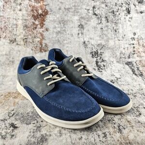 UGG Treadlite Boat Shoes Men 12 Blue Suede Leather Moccasin Sneaker Blue Lace Up